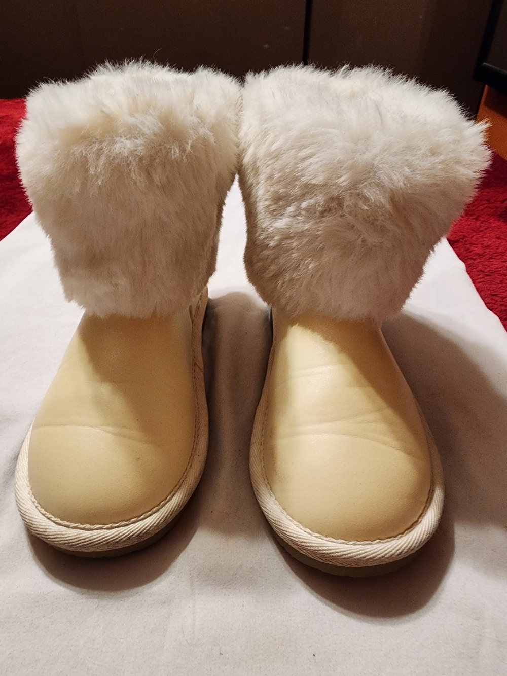 Gymboree Cream Faux Fur Cuff Winter Boots